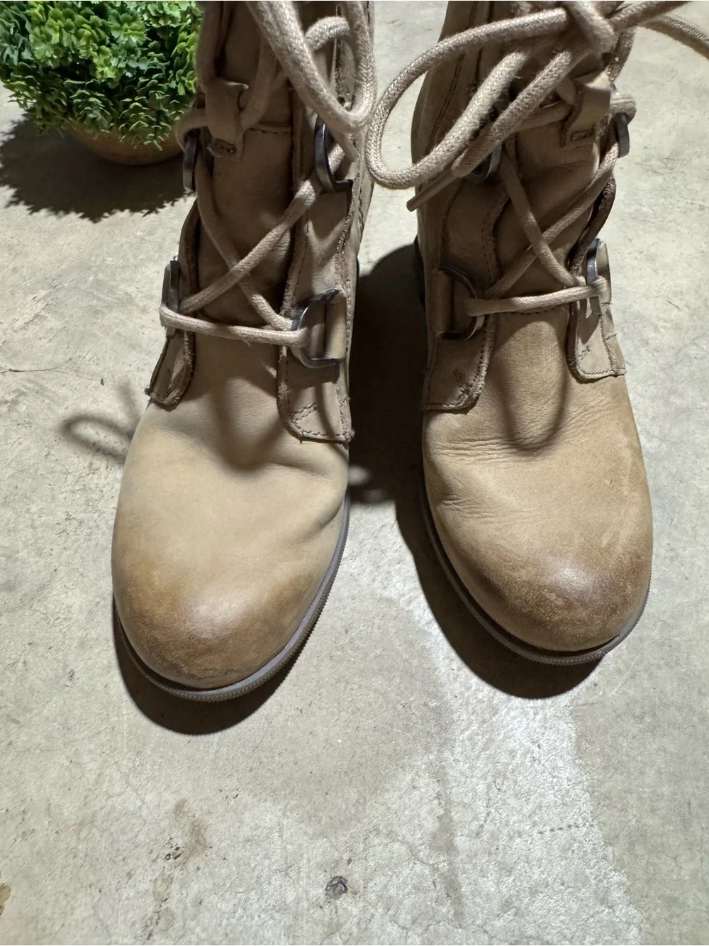 Sorel Joan If Arctic Wedge II Ankle Boots Women Size 6.5 Brown Tan Winter Snow